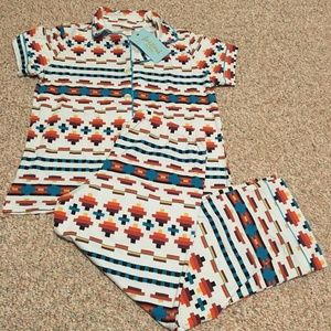 NWT S Aztec Print BedHead Pajama Set